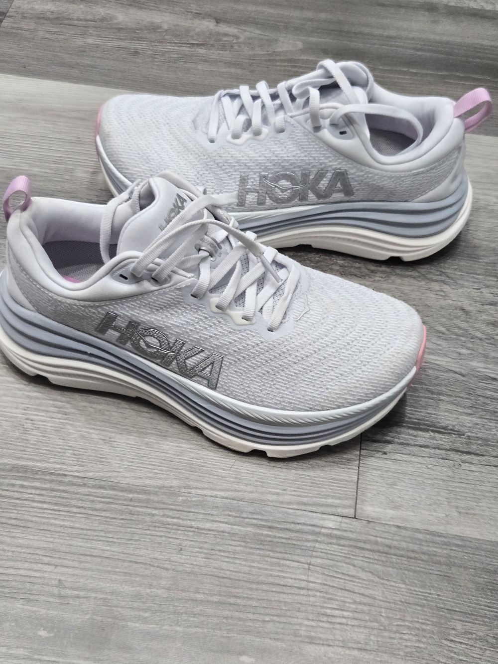 Hoka Women's Gaviota 5 in the "Sea Ice / Pink Twilight" colorway